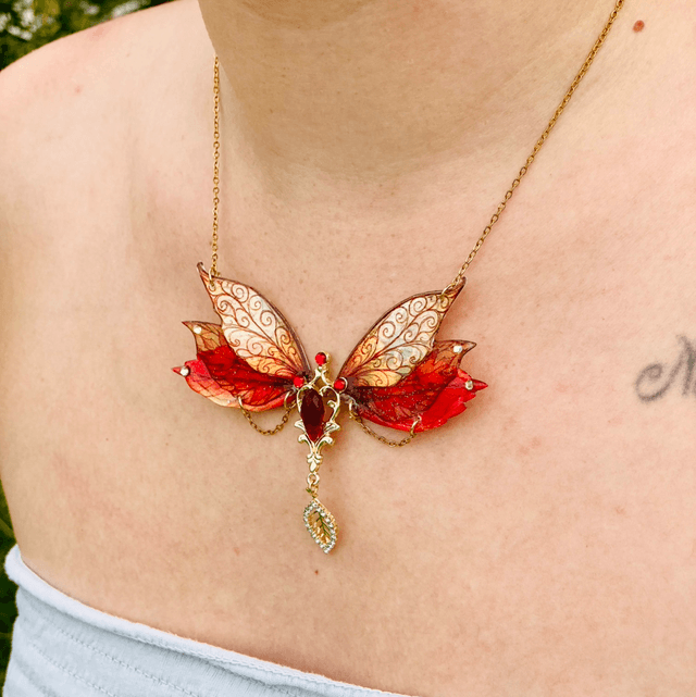 Larme d’ambre enchantée, collier 