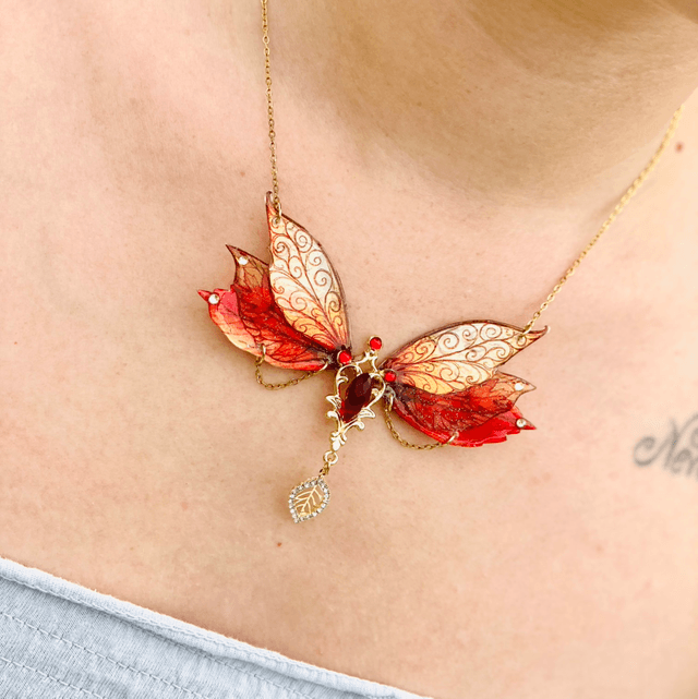 Larme d’ambre enchantée, collier 